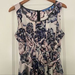 Floral Midi Dress Satin Vera Wang